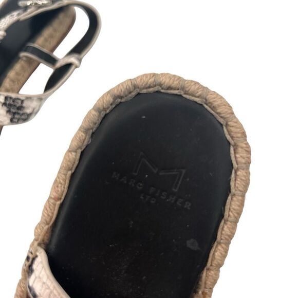 Marc Fisher Gray Snakeskin leather Espadrille Sandals size 11 - Picture 6 of 7